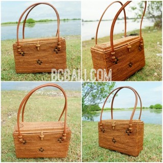 casual ethnic design ata grass rattan bags purse full handmade process